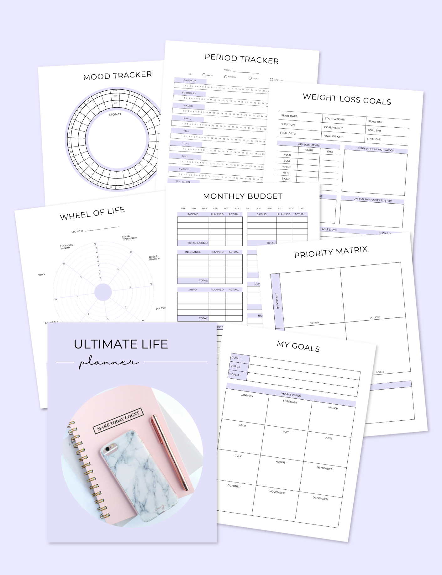 Life Planner uncategorized / needs cleanup with nature-inspired artwork