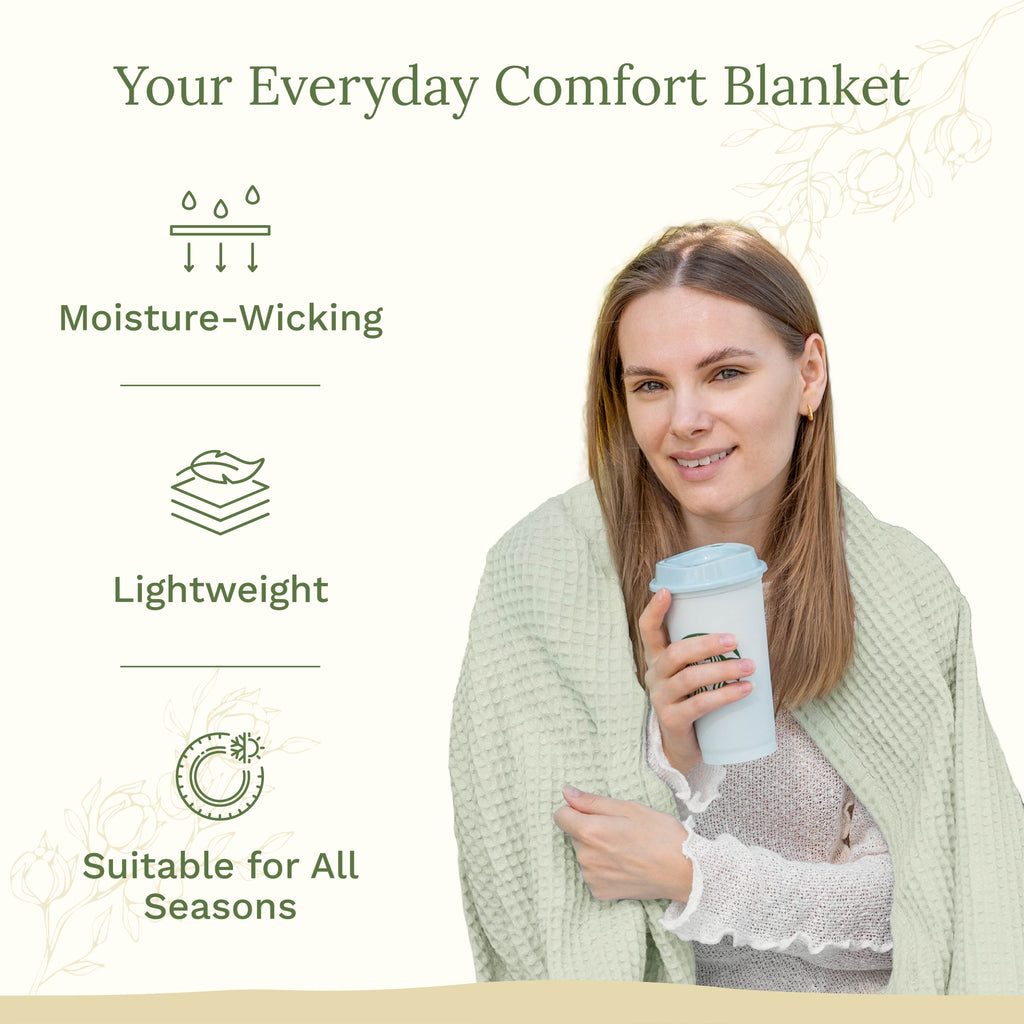 Waffle Weave Blanket home decor with nature-inspired artwork - product view 40