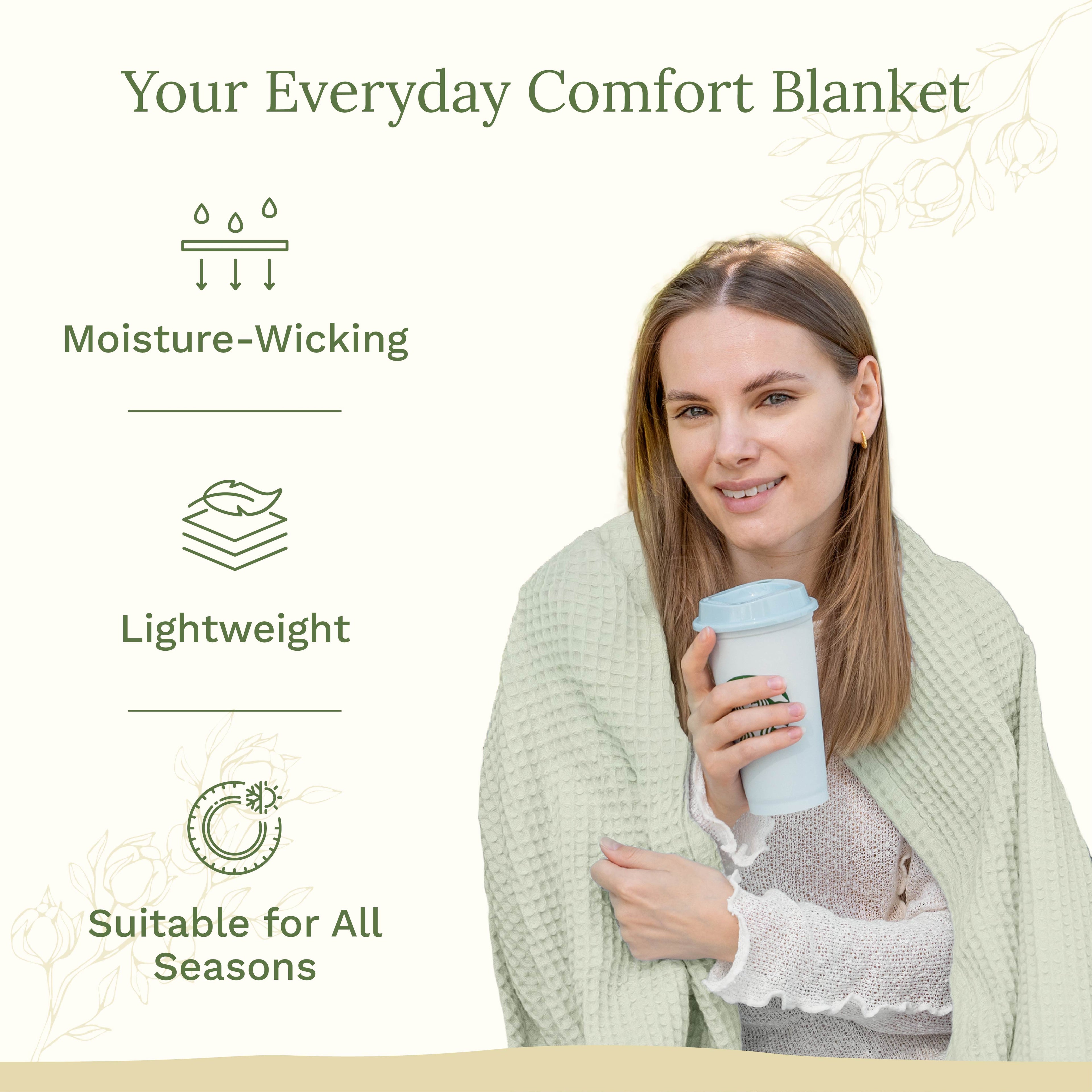 Waffle Weave Blanket home decor with nature-inspired artwork - product view 40