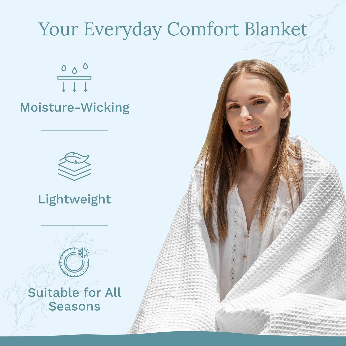 Waffle Weave Blanket home decor with nature-inspired artwork - product view 26