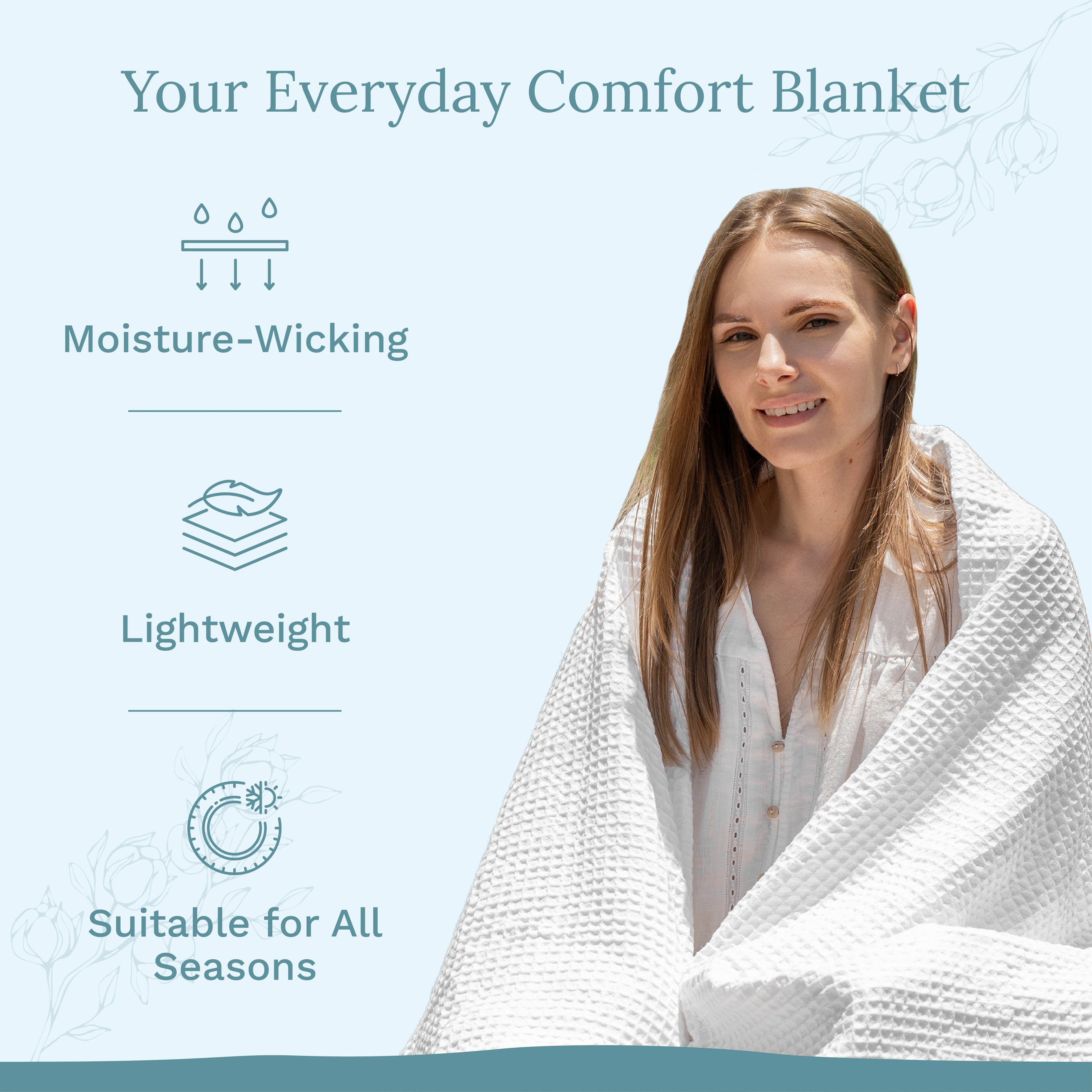 Waffle Weave Blanket home decor with nature-inspired artwork - product view 26