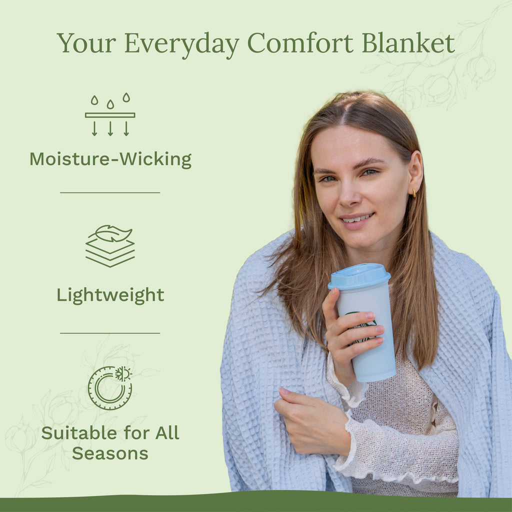 Waffle Weave Blanket home decor with nature-inspired artwork - product view 33