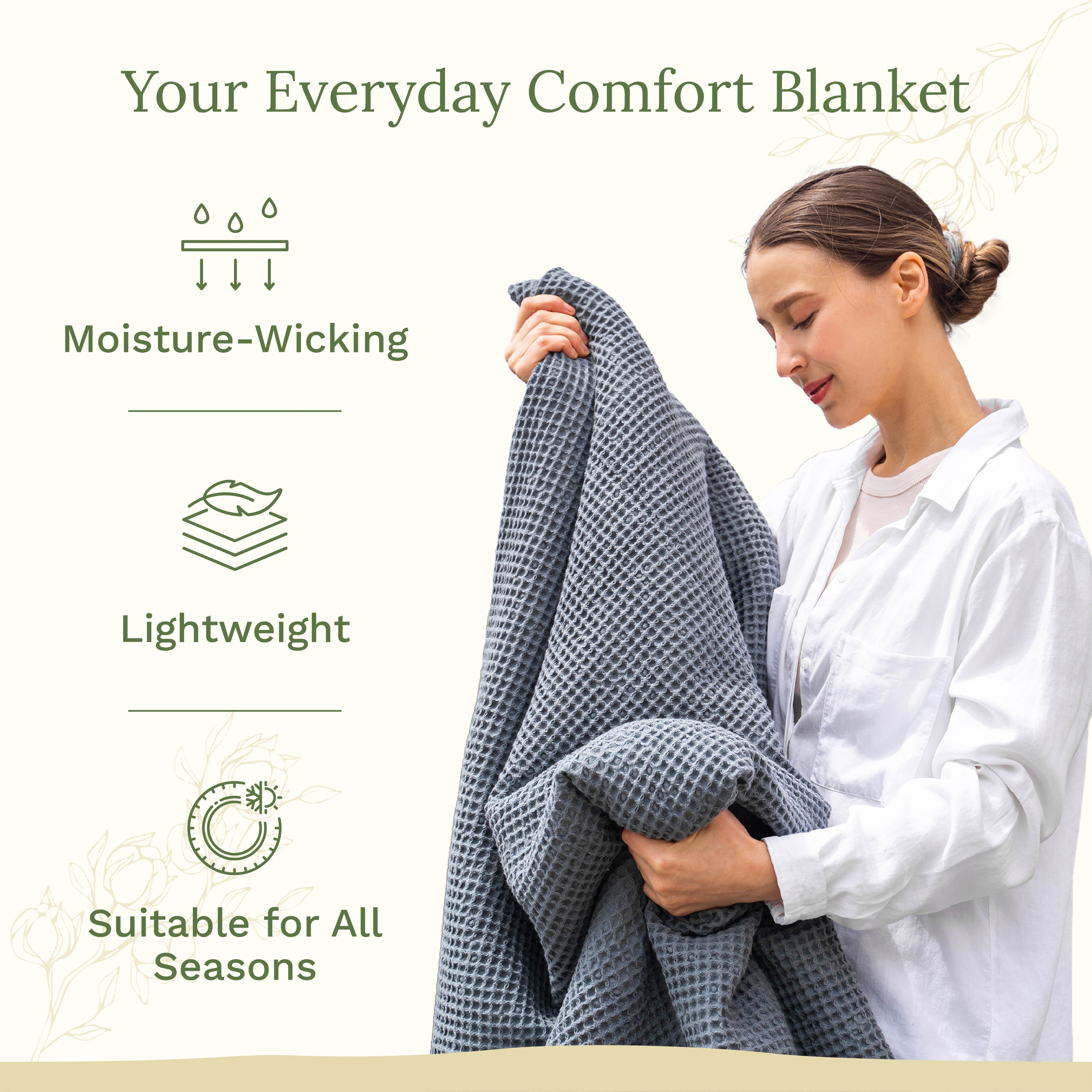 Waffle Weave Blanket home decor with nature-inspired artwork - product view 19