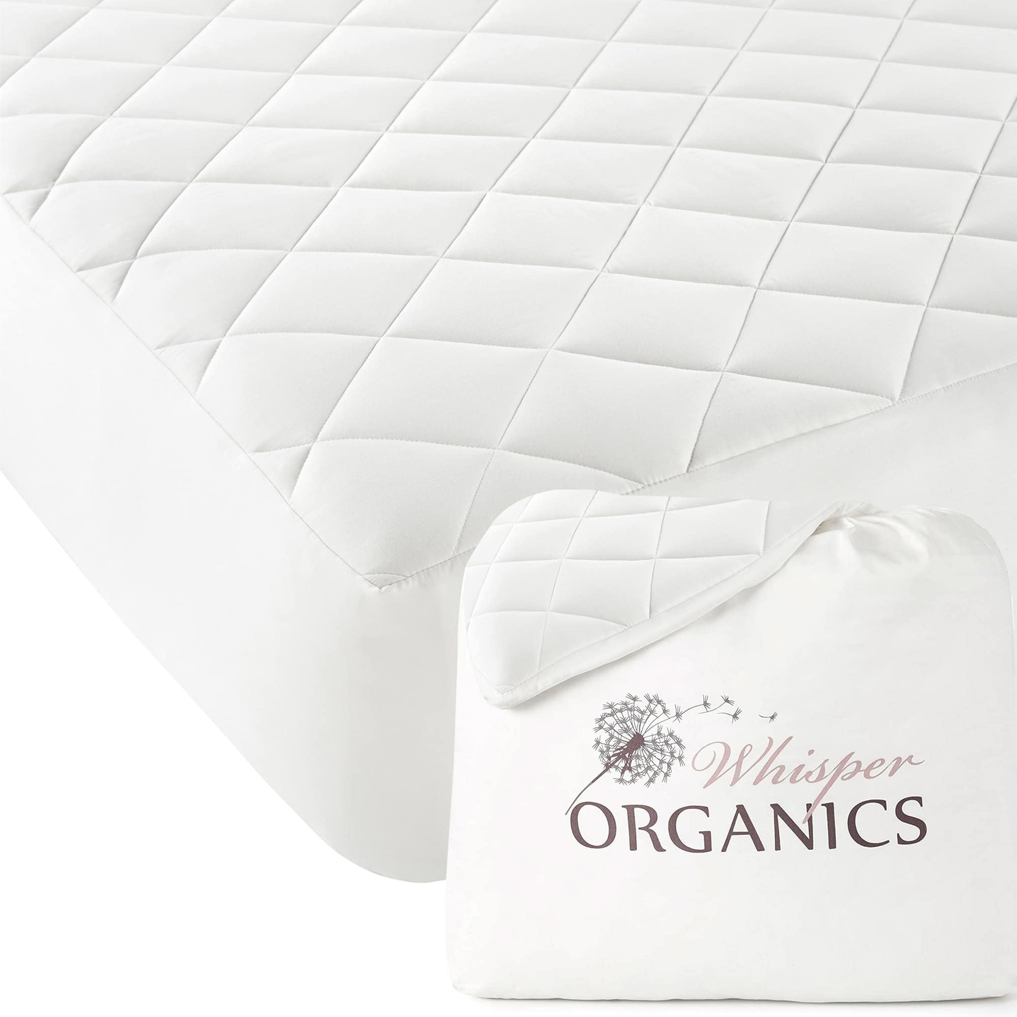 Luxury Organic Cotton Quilted Mattress Pad Protector mattress pad with nature-inspired artwork