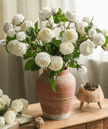 White Cabbage Rose Stem 20.8" Tall