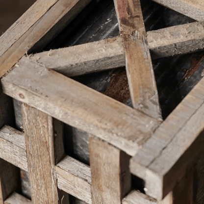 Weathered Wood and Galvanized Metal Planter Box