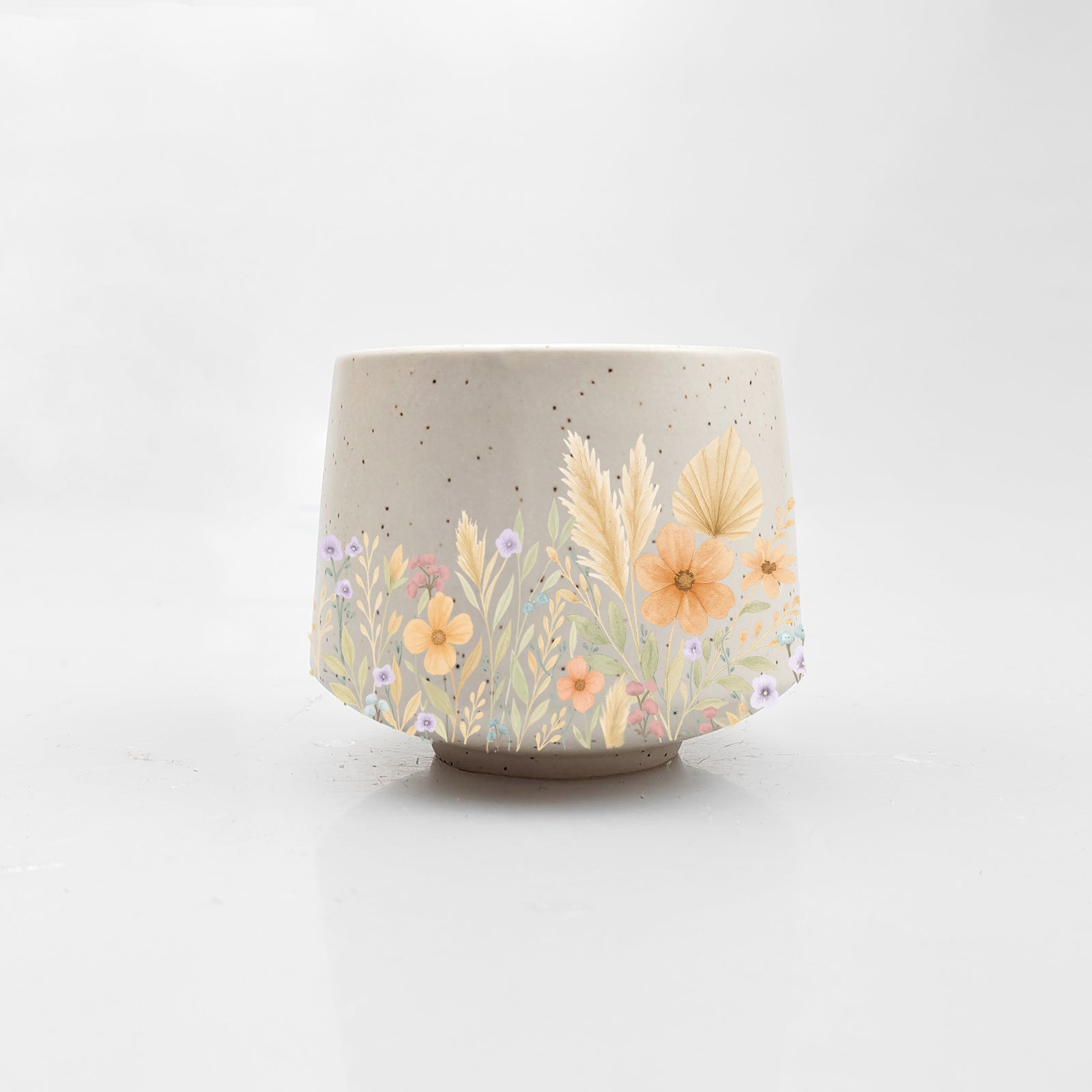 Golden Meadow Stoneware Cup uncategorized / needs cleanup with nature-inspired artwork