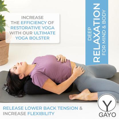 Organic Cotton Size Yoga Bolster Set yoga bolster with nature-inspired artwork - product view 5