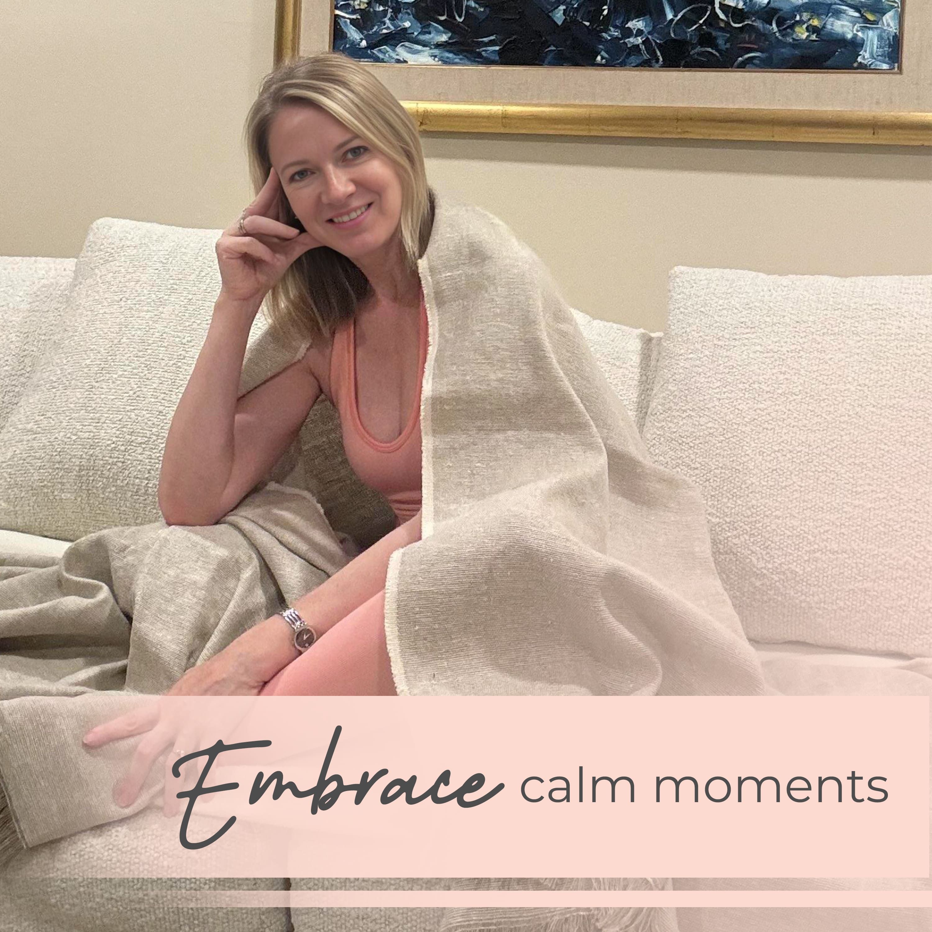 Hemp & Organic Cotton Yoga Blanket home decor with nature-inspired artwork - product view 6