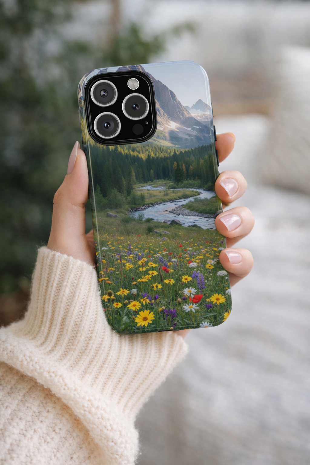 Mountain Meadow Phone Case phone case with nature-inspired artwork