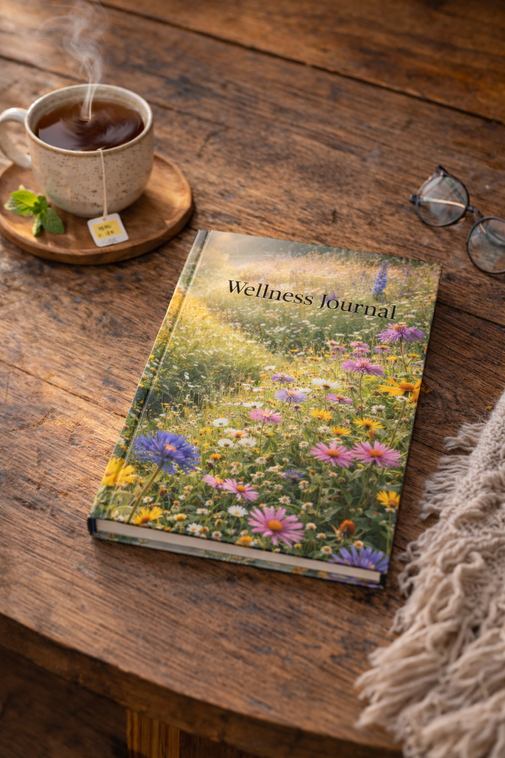 Mountain Meadow Wellness journal with nature-inspired artwork