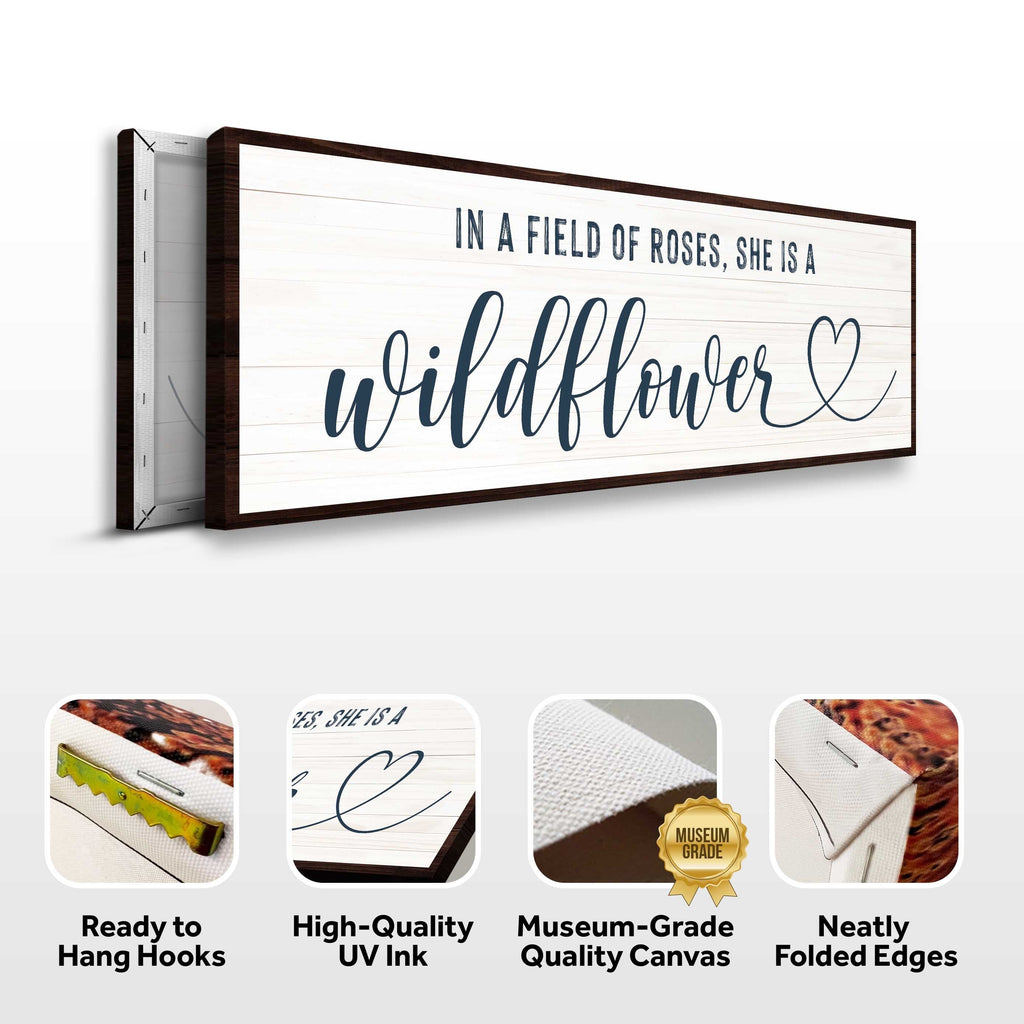 She Is a Wildflower Sign Ii canvas with nature-inspired artwork - product view 3