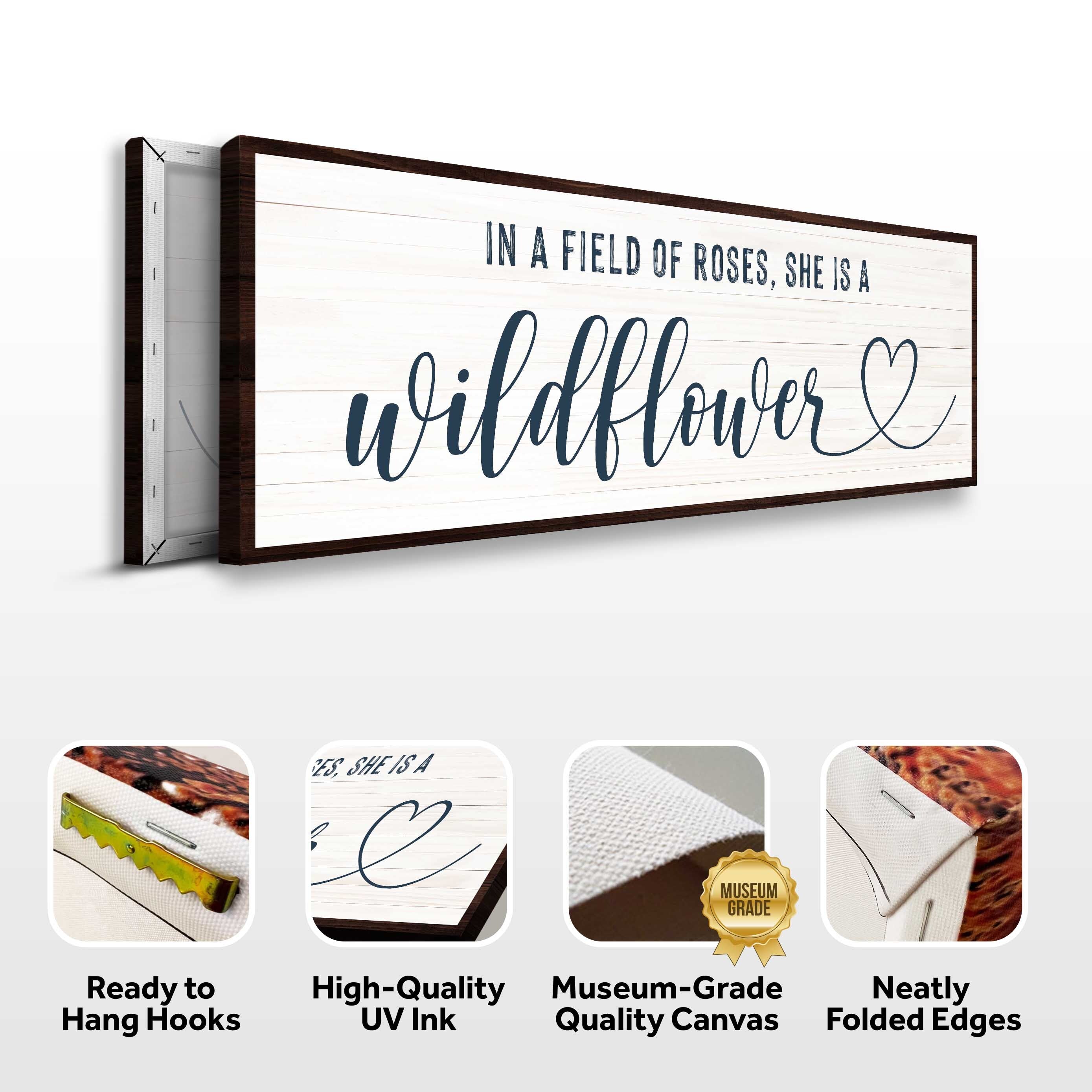 She Is a Wildflower Sign Ii canvas with nature-inspired artwork - product view 3