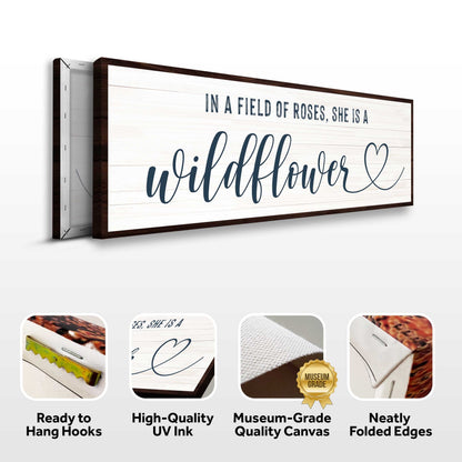 She Is a Wildflower Sign Ii canvas with nature-inspired artwork - product view 3