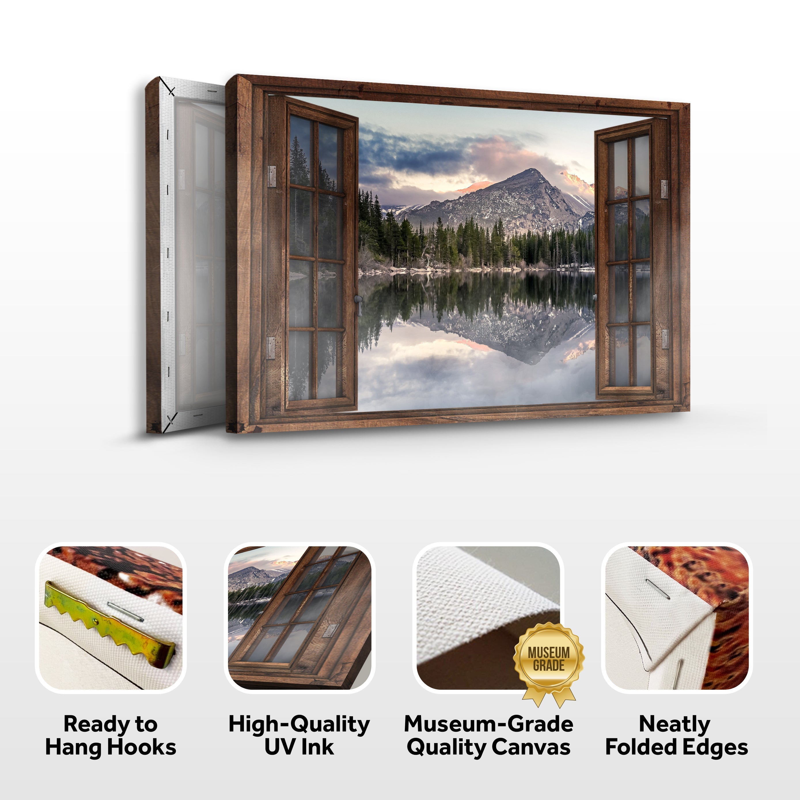 Calming Lake Scenery Canvas wall art with nature-inspired artwork - product view 3