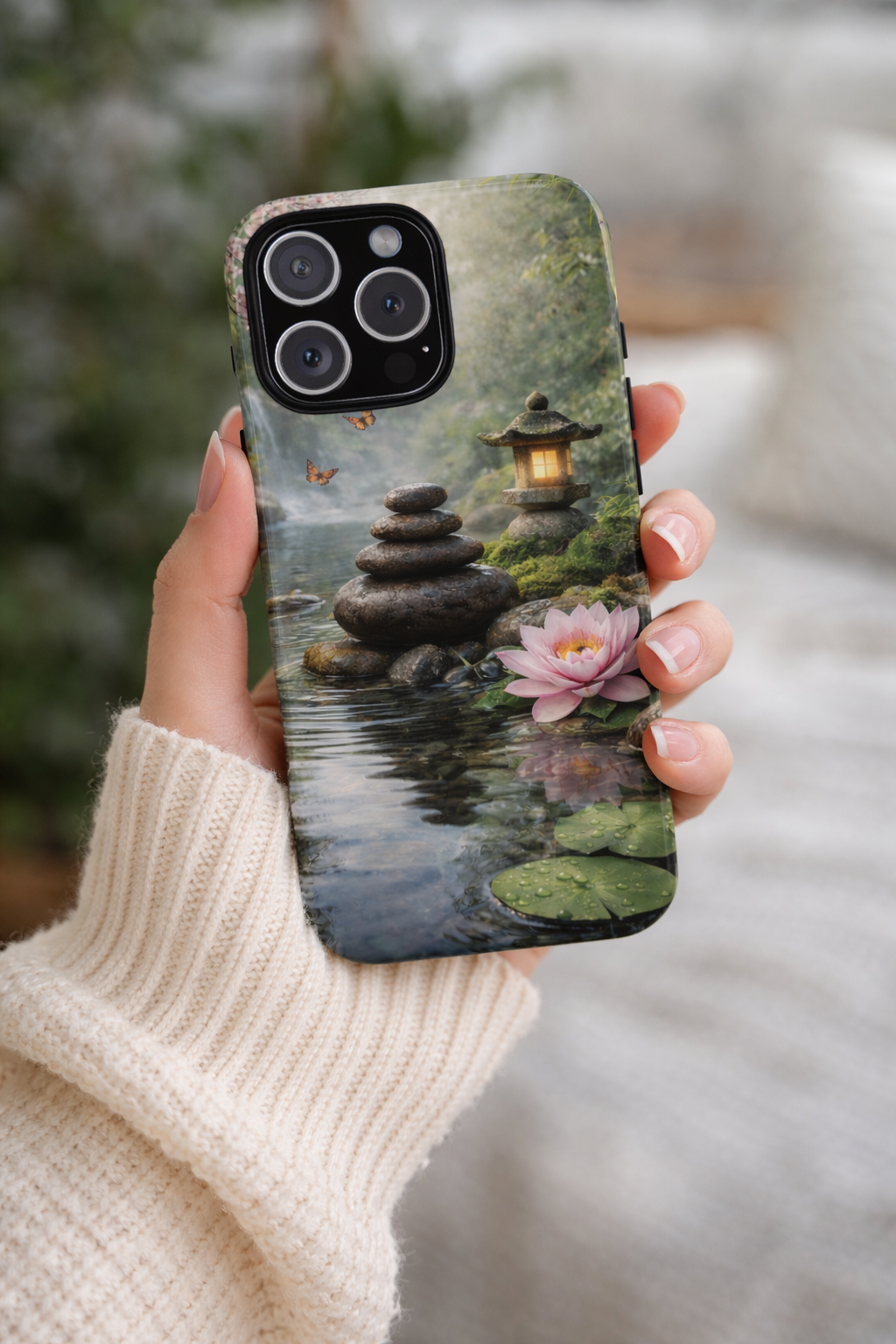 Still Waters Lotus Phone Case phone case with nature-inspired artwork