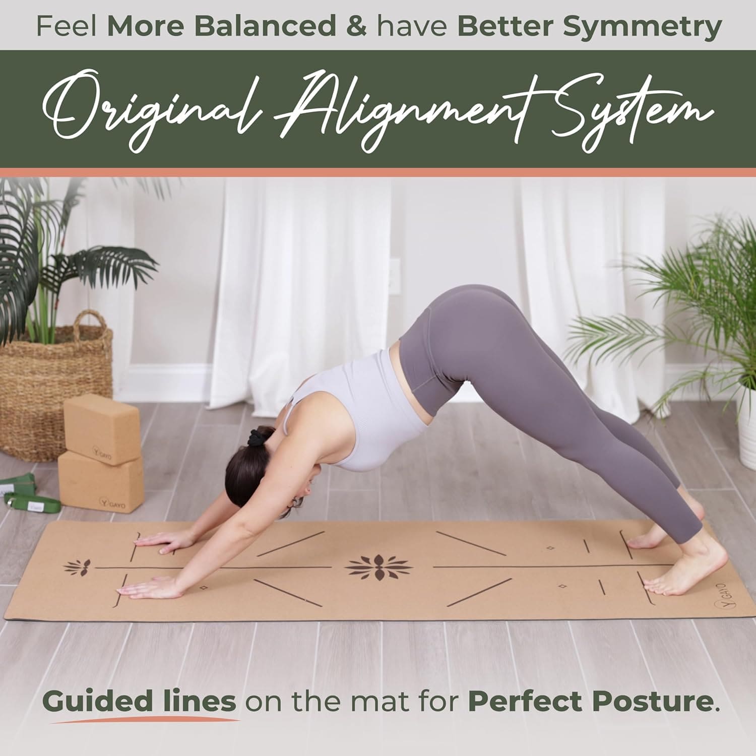 Ultimate Cork Yoga Essentials Kit yoga cork kit with nature-inspired artwork - product view 3