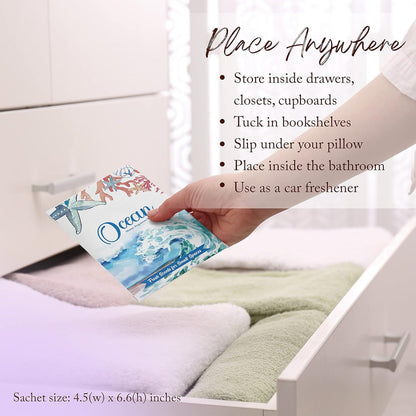 Ocean Breeze Scented Sachets home fragrance with nature-inspired artwork - product view 2