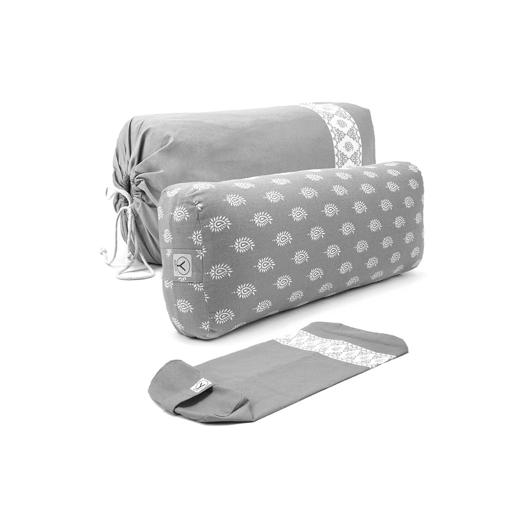 Organic Cotton Yoga Bolster Set with Carry Bag yoga bolster with nature-inspired artwork