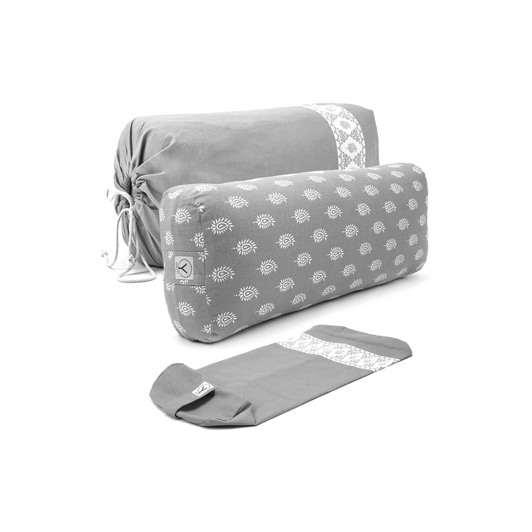 Organic Cotton Yoga Bolster Set with Carry Bag yoga bolster with nature-inspired artwork