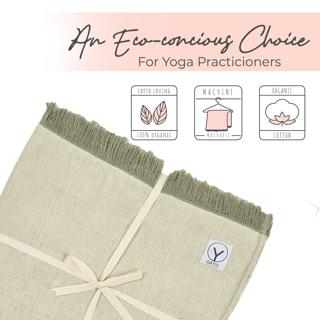 Organic Cotton Yoga Blanket home decor with nature-inspired artwork - product view 8