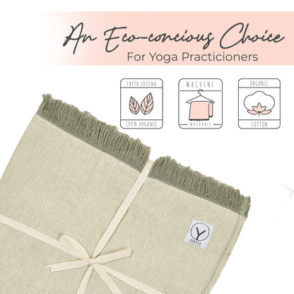 Organic Cotton Yoga Blanket home decor with nature-inspired artwork - product view 8