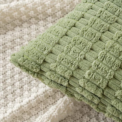 18"x18" Tufted Dot Corduroy Throw Pillow 16 Colors Soft 3d Dotted pillow cover with nature-inspired artwork - product view 4