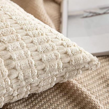 18"x18" Tufted Dot Corduroy Throw Pillow 16 Colors Soft 3d Dotted pillow cover with nature-inspired artwork - product view 10