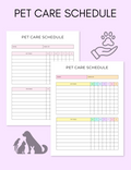 Pet Care Schedule uncategorized / needs cleanup with nature-inspired artwork