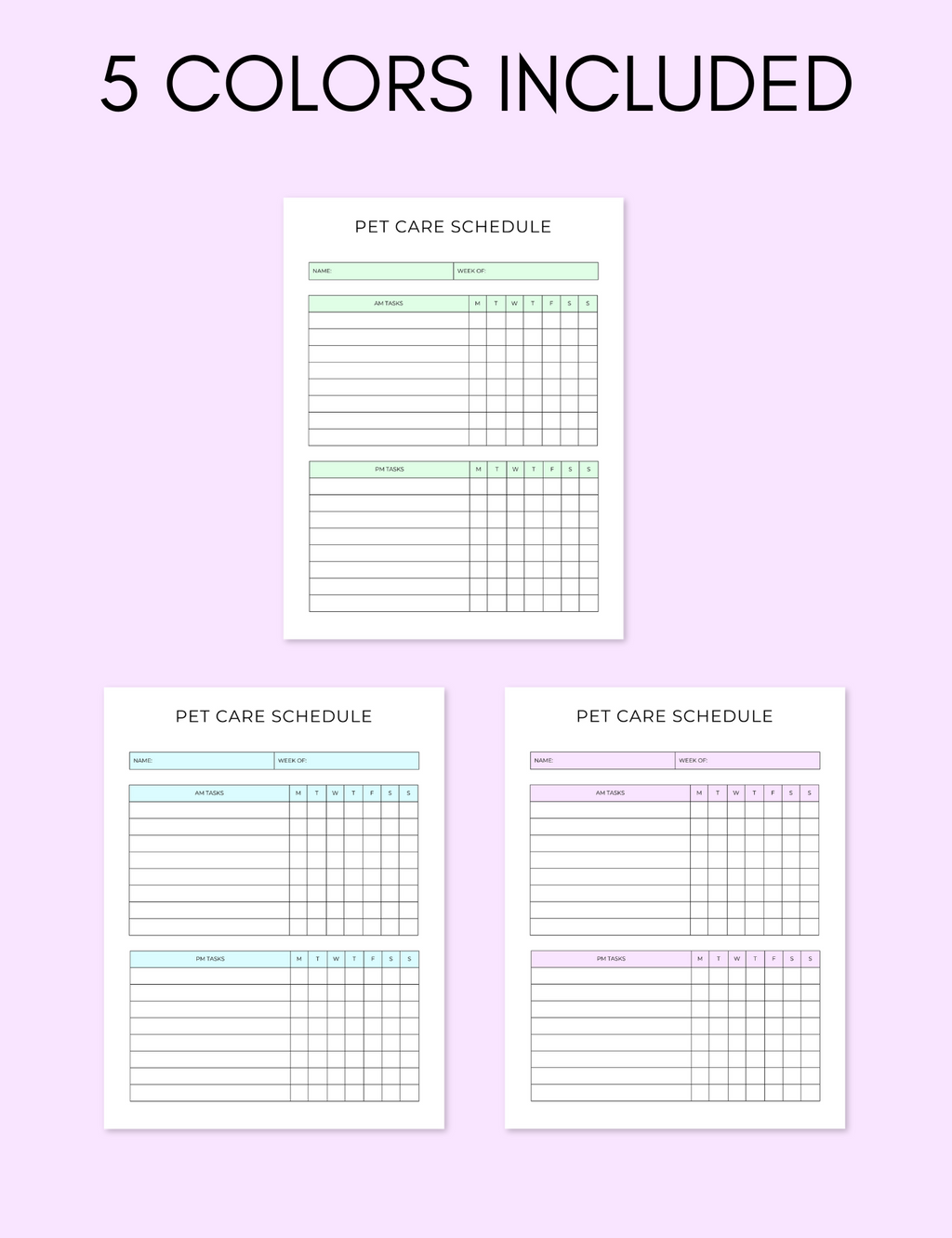 Pet Care Schedule uncategorized / needs cleanup with nature-inspired artwork - product view 2