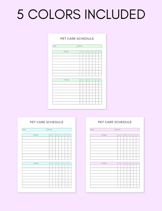Pet Care Schedule
