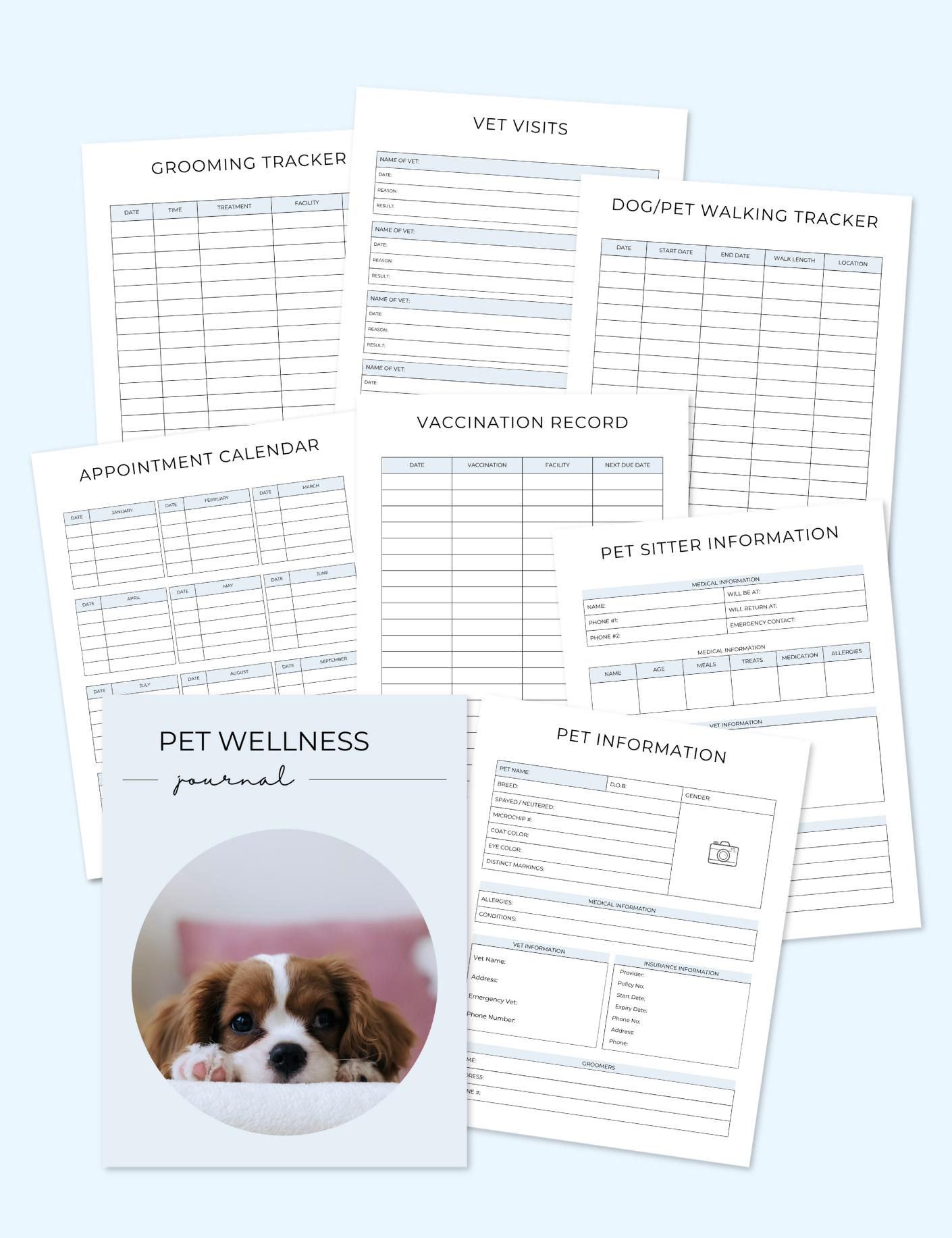 Pet Wellness journal with nature-inspired artwork
