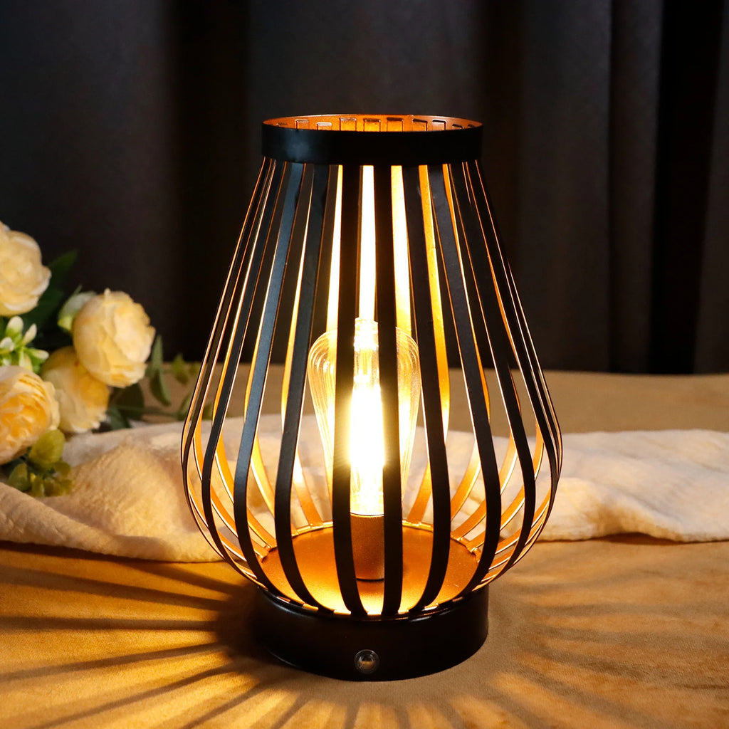 8.5''h Rechargeable Battery Powered Lamp with Led Edison Style Bulb battery operated lamps with nature-inspired artwork - product view 3