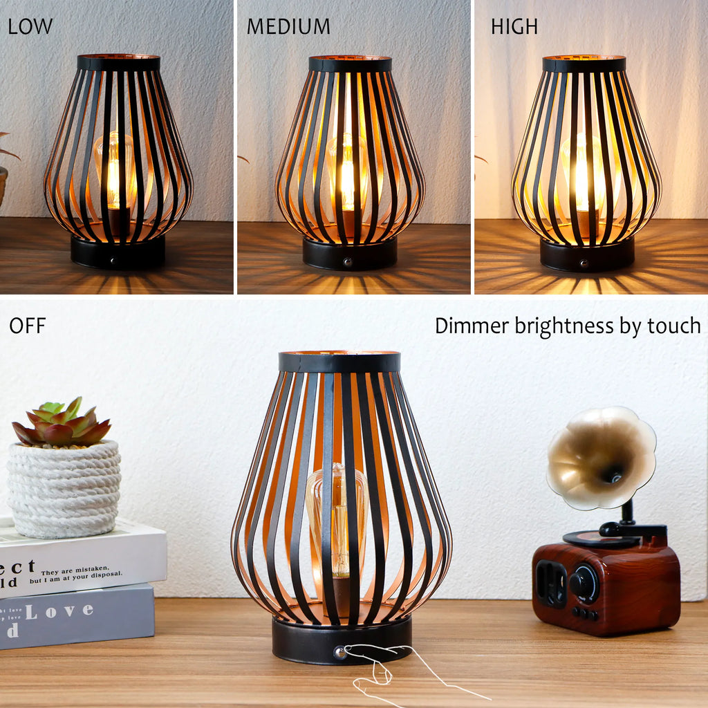 8.5''h Rechargeable Battery Powered Lamp with Led Edison Style Bulb battery operated lamps with nature-inspired artwork - product view 4