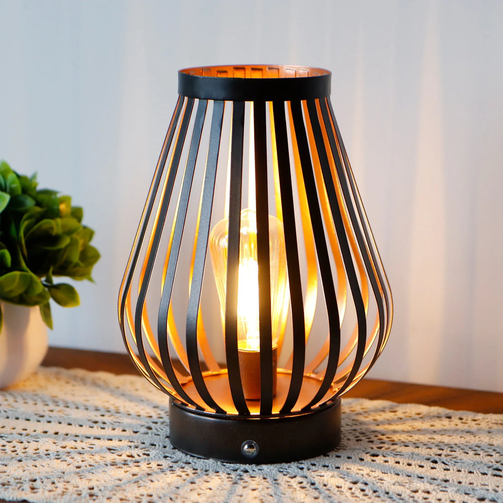 8.5''h Rechargeable Battery Powered Lamp with Led Edison Style Bulb battery operated lamps with nature-inspired artwork - product view 7