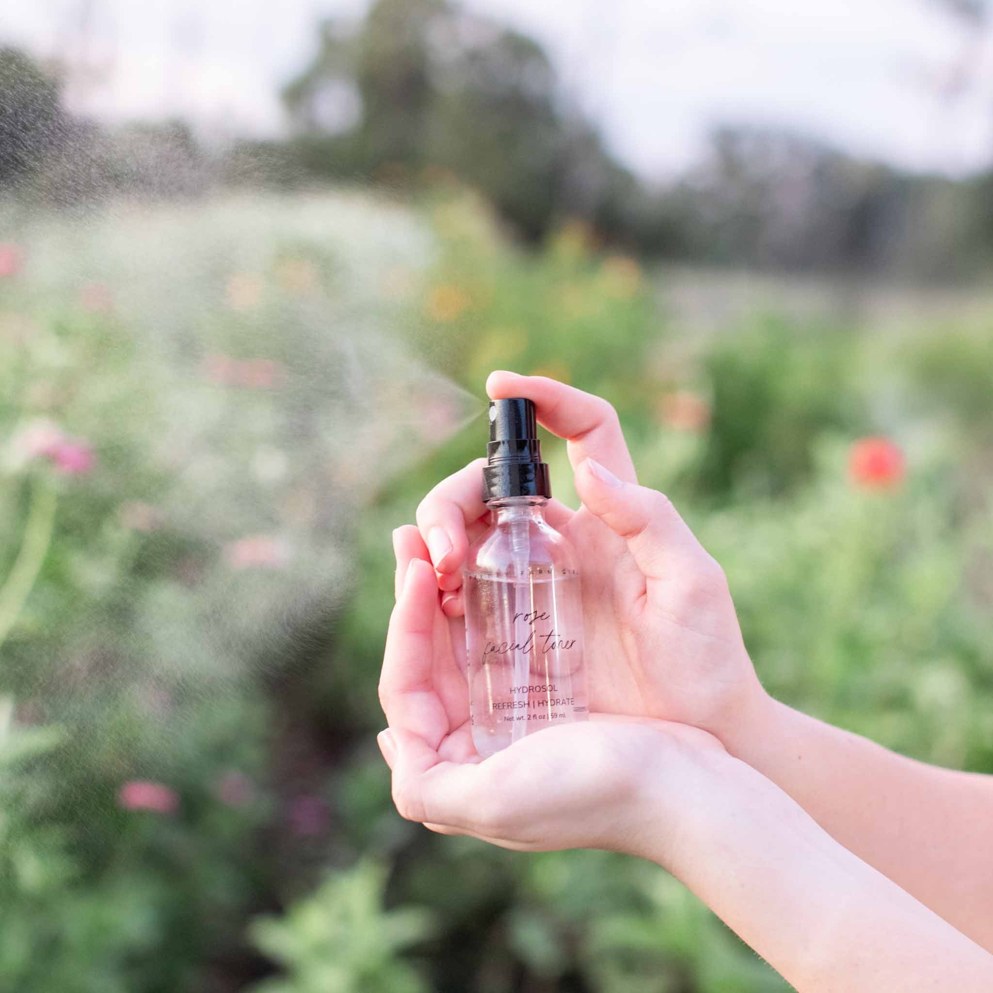 Organic Pure Rose Facial Toner toner with nature-inspired artwork