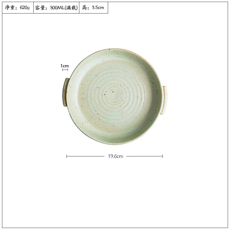 Decorbites™ Handmade Plate with Handle uncategorized / needs cleanup with nature-inspired artwork - product view 10