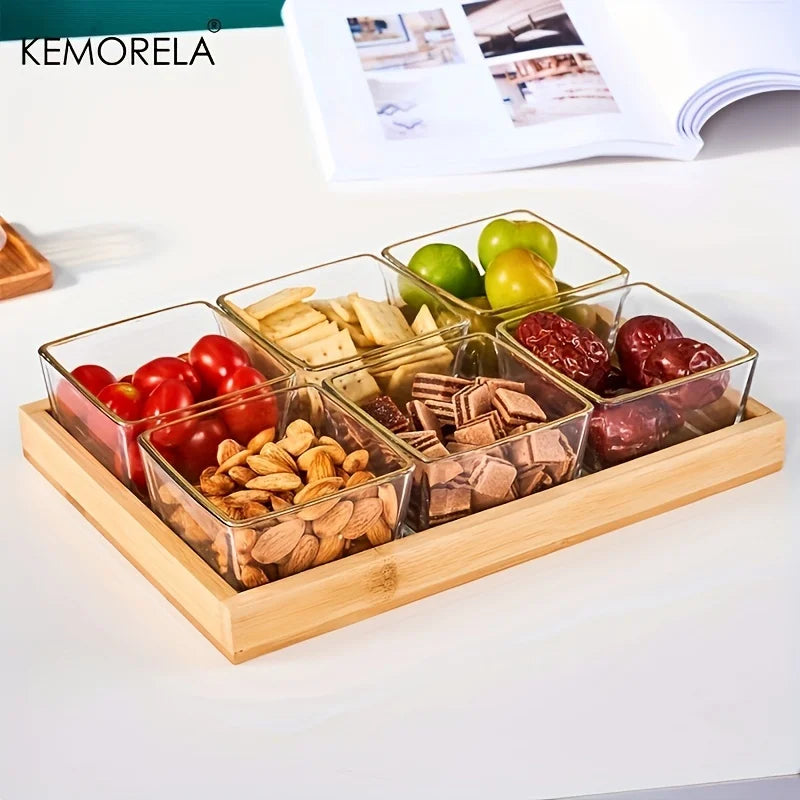 Decorbites™ Bamboo Wooden Rectangular Tea Tray uncategorized / needs cleanup with nature-inspired artwork - product view 4