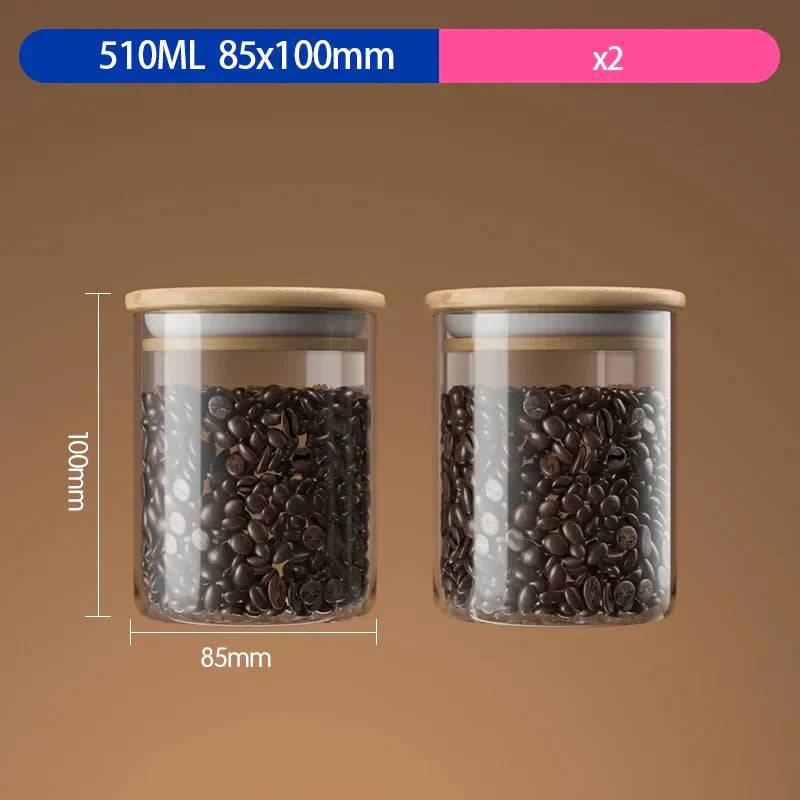 Decorbites™ Airtight Coffee Bean Storage Jar with Bamboo Lid For uncategorized / needs cleanup with nature-inspired artwork - product view 7