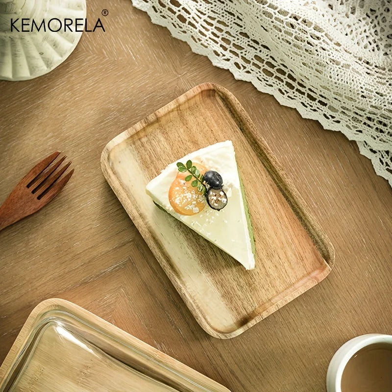 Decorbites™ Cake Dessert Wood Plate with Dust Cover uncategorized / needs cleanup with nature-inspired artwork - product view 6