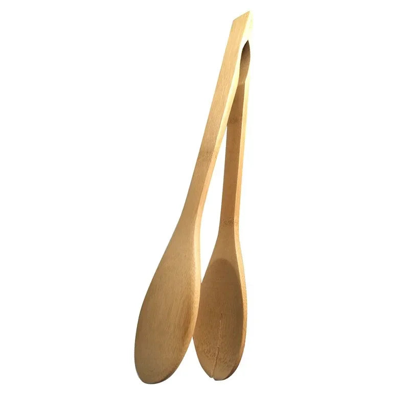 Decorbites™ Bamboo Kitchen Food Tongs uncategorized / needs cleanup with nature-inspired artwork - product view 2