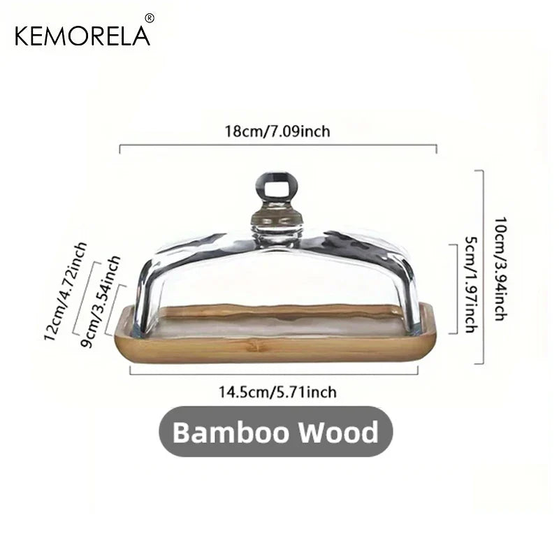 Decorbites™ Cake Dessert Wood Plate with Dust Cover uncategorized / needs cleanup with nature-inspired artwork - product view 8