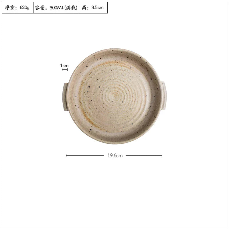 Decorbites™ Handmade Plate with Handle uncategorized / needs cleanup with nature-inspired artwork - product view 8