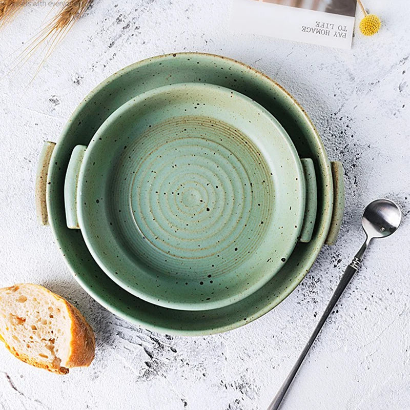 Decorbites™ Handmade Plate with Handle uncategorized / needs cleanup with nature-inspired artwork - product view 6