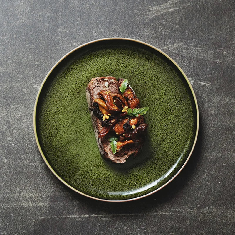 Decorbites™ Green Dinner Plate uncategorized / needs cleanup with nature-inspired artwork - product view 4