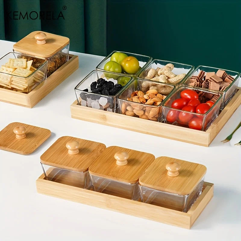 Decorbites™ Bamboo Wood Lid Snack Storage Jar uncategorized / needs cleanup with nature-inspired artwork