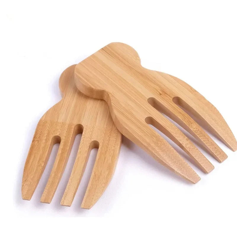 Decorbites™ Bamboo Salad Hands and Spoon Set for Kitchen Gadget Use uncategorized / needs cleanup with nature-inspired artwork - product view 7