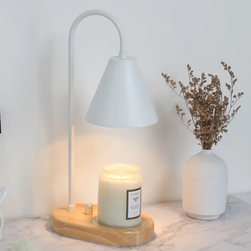 Electric Candle Warmer Lamp | Wood & Metal Base