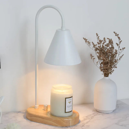 Electric Candle Warmer Lamp | Wood & Metal Base