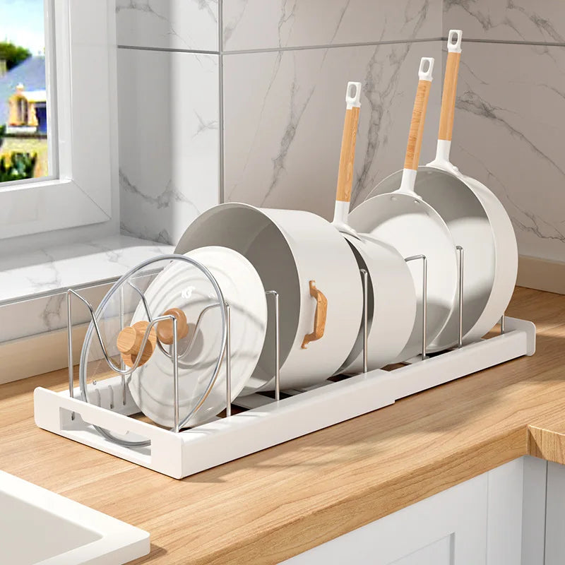 Decorbites™ Kitchen Organizer: Expandable Storage Rack for Cabinets uncategorized / needs cleanup with nature-inspired artwork - product view 2